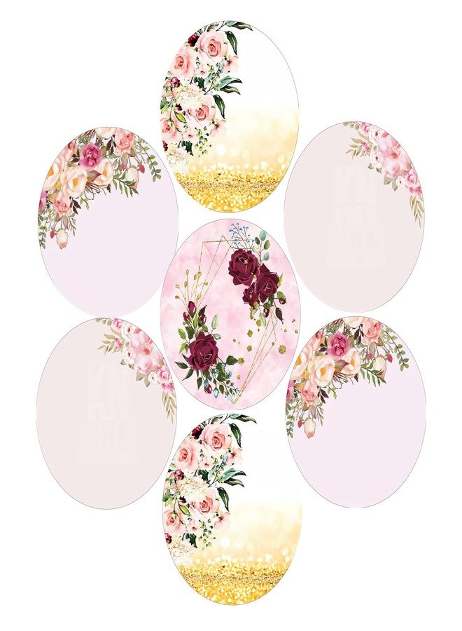 SLGIFT Vinyl Round Floral Theme Sticker, Self-Adhesive Vinyl Stickers, 40 Pieces, 2 x 2 Inches Round Sticker, 4 Unique Designs, R110 - Image 1